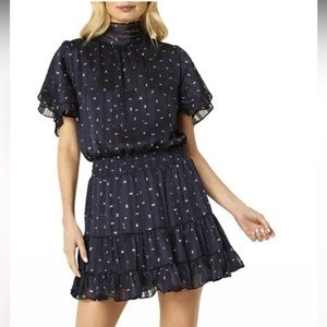 ⭐️Misa HOST PICK! ⭐️ NWT LARGE Saffie Dress. Beautiful navy/Silver flecks.